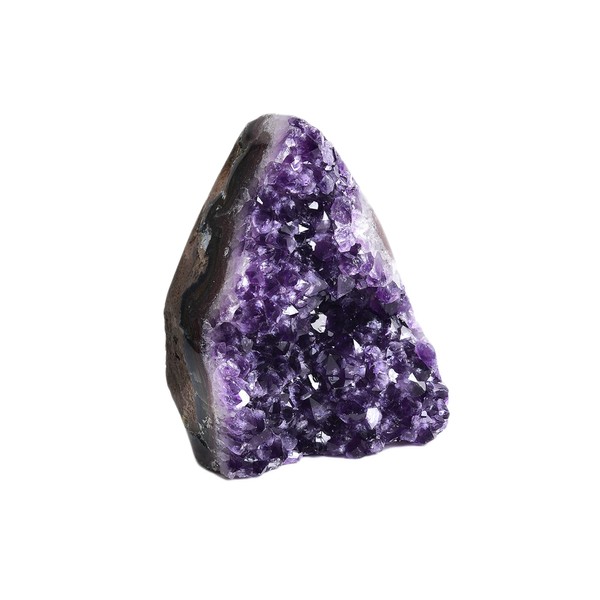 JIC Gem Natural Polished Amethyst Crystal Geode Deep Purple Uruguay Amethyst Cluster Large Amethyst Rock for use in Healing Crystals, Meditation Home Decor: 1-2 Lb