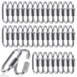100 pcs Chain Link,1/4 Inch Link Chains,Heavy Duty Chain Quick Link 660lbs Capacity,Quick Link Chain Connector,Safety Chain Connector Link,Galvanized D Shape Repair Chain Link