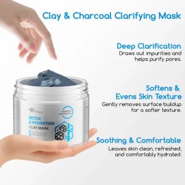 Clay Mask For Face 200ml Pore Minimizing Mud Mask With