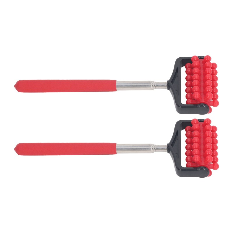 2pcs Telescopic Back Massage Roller Stainless Steel Rolling Back Massager