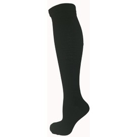 Black Large/X-Large Ladies Compression Socks, One Pair Moderate/Medium Compression 15-20 mmHg. Therapeutic, Occupational, Travel & Flight Knee-High Socks. Women's Shoe Sizes 10-14, Men's Sizes 9-13