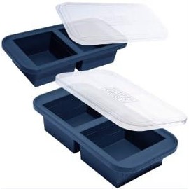 Souper Cubes 2 Cup Meal Prep Silicone Freezer Molds With Lids, 2 Pack, Freeze Food in Perfect Portions, Perfect for Soup, Leftovers, Bariatric Meal Prep and More - color: Blueberry, size: 2-Pack