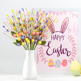 Yen Jean Yen Jean 10PCS Easter Decorations Eggs Berry Stems Spring Artificial Picks Decor for Home Table Vase Centerpiece