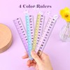 BAYTORY 8 Pcs Plastic Rulers 6 Inch, Small Acrylic Ruler,