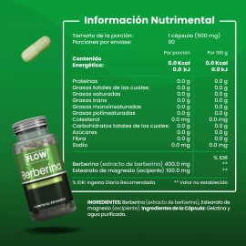 Berberina 90 Cápsulas De 500 Mg Flow