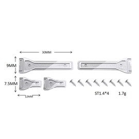 Silver Stainless Steel Car Door Hinge Metal Tailgate Hinge for Trx-4 Ford Bronco RC1/10