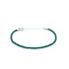 Damenarmband Grüne Jade Naturstein 2 mm dick 925er Sterlingsilber verstellbar