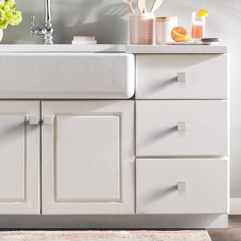 Amerdeco Pack of 10 Furniture Knobs, Cupboard Knobs, Brushed Nickel