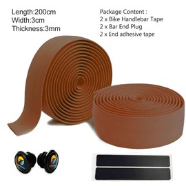 TOPCABIN Bicycle Bar Tape EVA Camouflage Series Comfort Road Bike Handlebar Tape Leather Bike Bar Tape with Bar End Plugs-2 Rolls (EVA Brown)