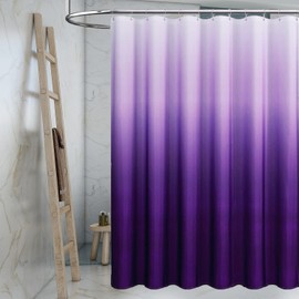 TIKABC Shower Curtain Liner, 4G PEVA Shower Liner, Plastic Waterproof Shower Curtains, with Grommet Holes and 3 Magnetic Weights(Gradient Purple)