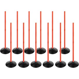 Orange Soccer Agility Poles Set Detachable Sports Trainning Speed Pole Slalom Poles with Rubber Base Sport Traning Equipment - Color: Pack of 12, Style Name: 3.3 FT