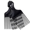 Soft & Style Plastic Hair Pick Combs Set of 3 Black - Tangle Prevention for Braiding and Styling Afro Curly Hair / 소프트 앤 스타일 플라스틱 헤어 픽 빗 3개 세트 블랙 - 아프로 곱슬머리 땋기 및 스타일링용 엉킴 방지