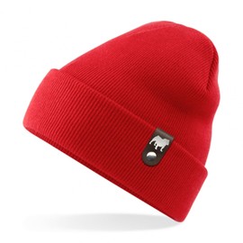 siviwonder English Bulldog Hat Patch Leather Walking Beanie Knitted Hat Warm Men Women Bully English, red