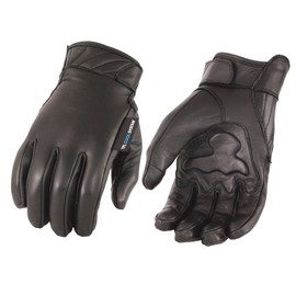 Milwaukee Leather Cool-Tec MG7502 Men's Gel Palm Leather Gloves with Touch Screen Fingers (L)