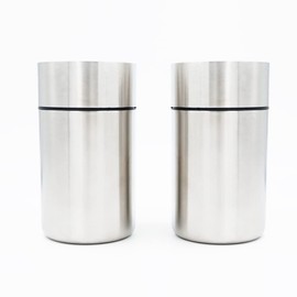 JOCHA Car Ashtray with lid smell proof Stainless Steel Portable Smokeless Detachable Windproof Self Extinguishing Butt Bucket Ash Tray for Most Car Cup Holder for Outdoor Travel Home Silver 2 Pack