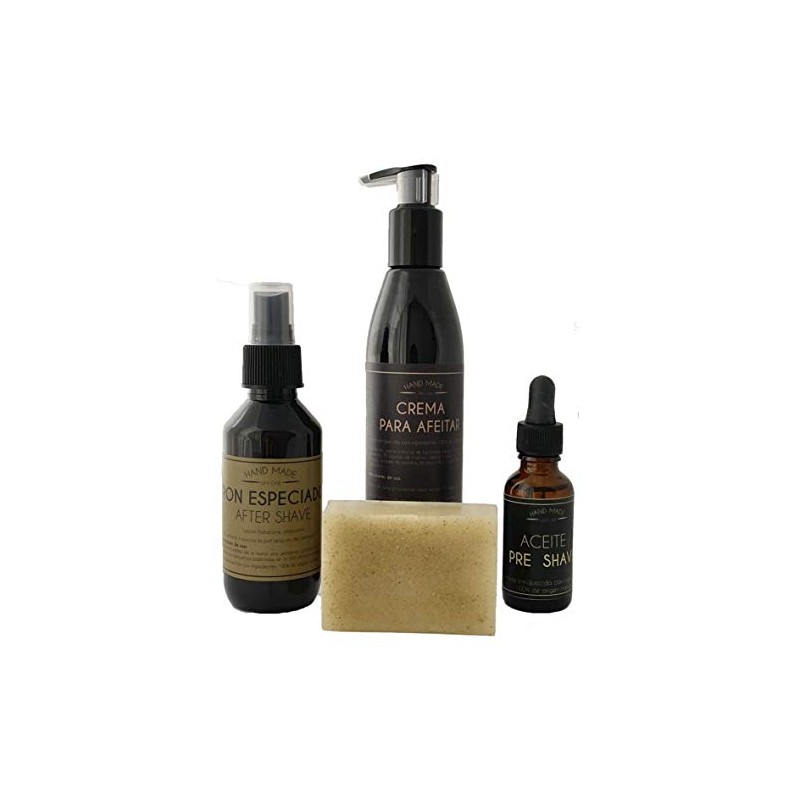 Kit para rasurado de barba y bigote con ingredientes naturales