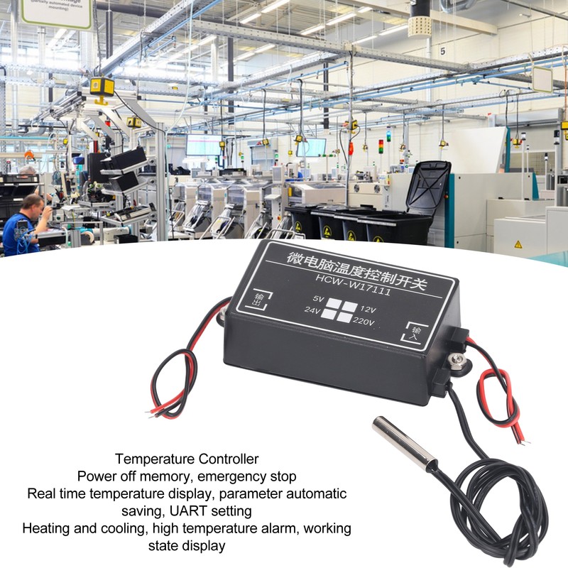 Temperature Controller 12V Microcomputer Digital Thermostat Adjustable Command Type High