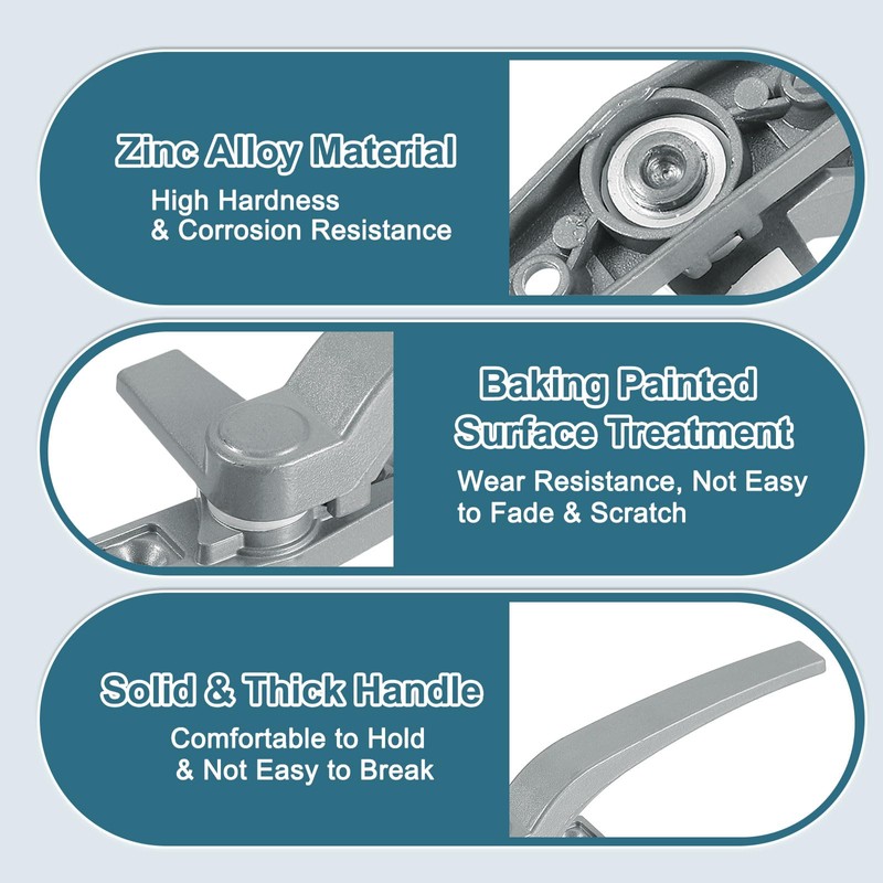sourcing map 2Pcs Casement Window Locking Handle, Zinc Alloy Locking