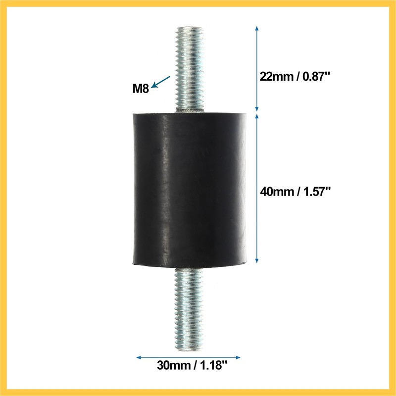 REPAIROCK 4pcs M8 Anti Vibration Rubber Isolator Mount 30x40mm for