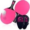 FourRoar Table Tennis Bat Pink Includes a Ball and a