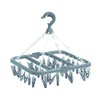 Clip and Drip Hanger Clothes Hanger Drying Rack 32 Clips (Light Blue)