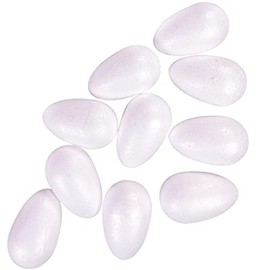 10 8cm Polystyrene Eggs for Easter Crafts & Art - A Pack of Large 3-Dimensional Polystyrene Eggs for Craft 8cm 80x55mm Sized Styrofoam Eggs to Paint for Easter.