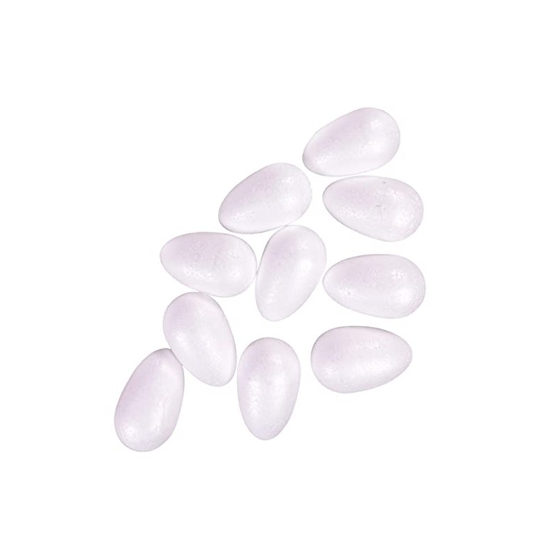 10 8cm Polystyrene Eggs for Easter Crafts & Art -