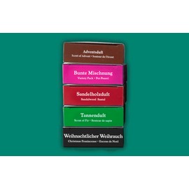 Crottendorfer Incense Cones Set of 5, Incense Cones in Size M in Christmas Frankincense, Fir Fragrance, Sandalwood Fragrance, Colourful Mix & Advent Fragrance - 24 Pieces per Pack