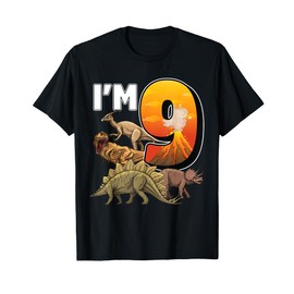 9 Year Old dinosaurs birthday 9th Party paleontologist Boys T-Shirt