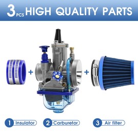P-W-K 26MM Carburetor Kit with Air Filter Intake Manifold Carb Jets Universal Suitable for 2t/4t Dirt Pit Bike Motocross Motorcycle Scooter ATV Quad Go Kart