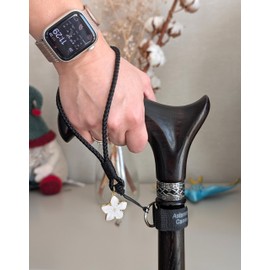 Asterom Cane Strap for Women, Walking Cane Accessories - Fashionable Cane Wrist Strap Black