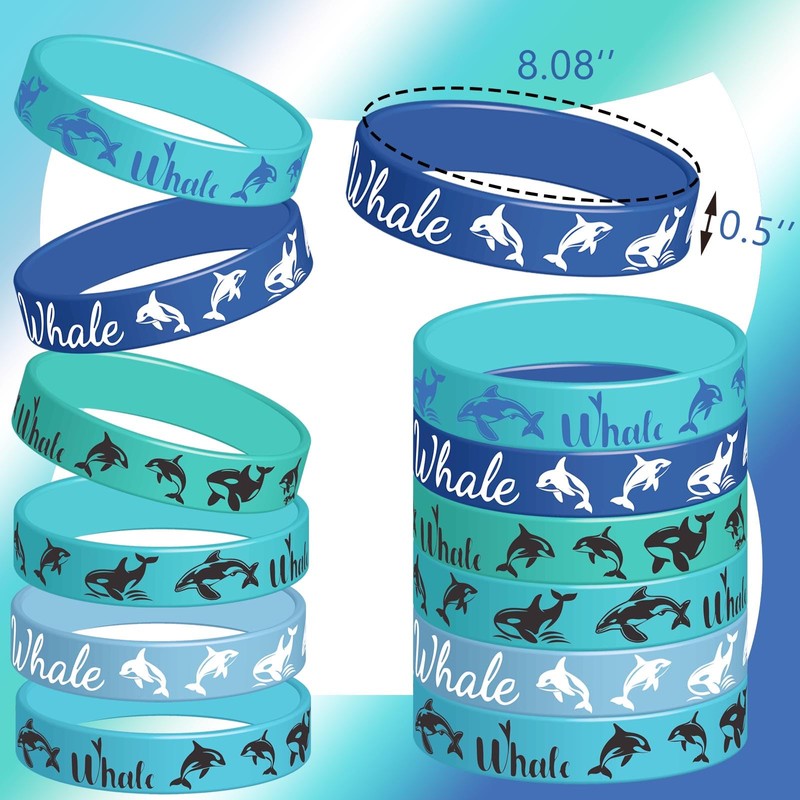 CupaPlay 24Ct Whale Rubber Bracelets Party favors - Under The