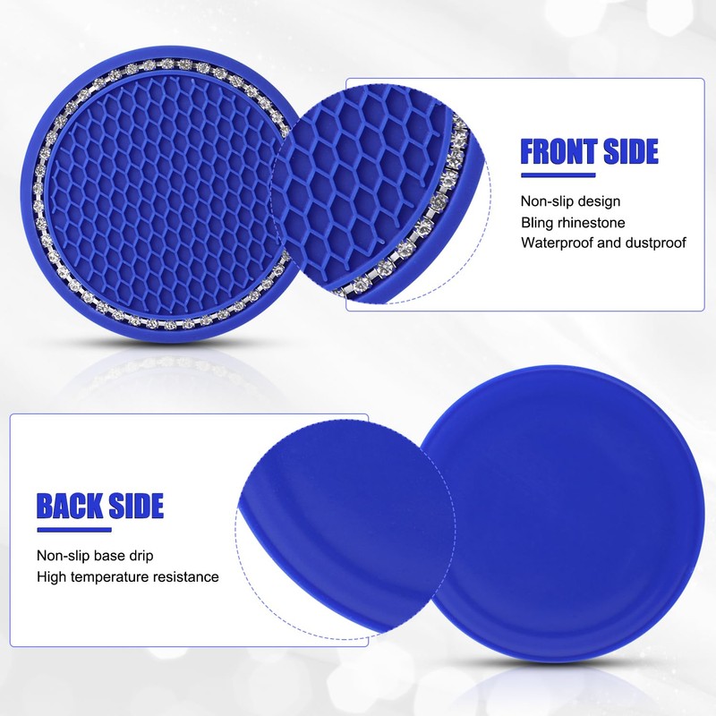 OUZORP Car Cup Coasters Blue 2 Pack with Push Start