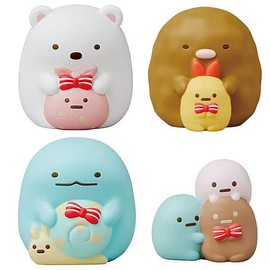 Sumikko Gurashi Friends 6, Assorted 4 Types Set (1. Shirokuma & Furoshiki, 3. Tonkatsu & Shrimp Furano's Tail, 5. Tokage & Nisekuri, 7. Tapioka)]