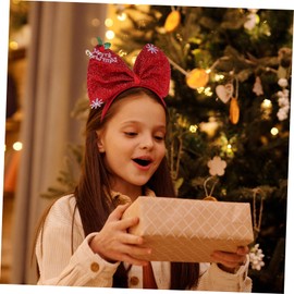 Minkissy Big Christmas Bow for Hair Bow Headbands Plush Headband for Women Holiday Headwear for Women