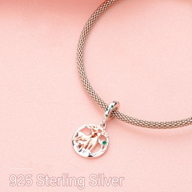 MITSOKU Charms Cartoon Elephant Mouse Duck Elk Christmas Tree 925 Sterling Silver Pendant Beads for Bracelets and Necklaces Jewellery Gifts for Women, Cubic Zirconia