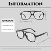 QVKUUT Square Polarised Sunglasses Women Men 70s Vintage Trendy Glasses