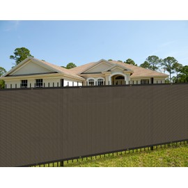 COARBOR 5' x 135' Fence Privacy Screen Heavy Duty Windscreen Fencing Mesh Shade Net Cover for Outdoor Wall Backyard Patio Deck and Porch, Brown