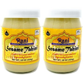 Rani Sesame Tahini (Sesame Butter) 16oz (1lb) 454g, Pack of 2, Glass Jar, Vegan, No added sugar, No Sodium ~ Gluten Free | NON-GMO | No Colors | USA Made