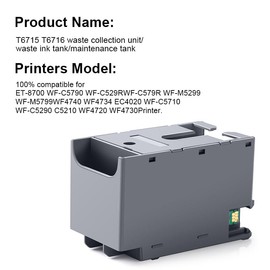 Xcinkjet T6715 Maintenance Box Compatible Replacement for Workforce Pro WF-4730 WF-4740 WF-4734 WF-4830 WF-4820 WF-4834 WF-4720 WF-3820 WF-C5790 ET-8700 WF-C5710 Printers