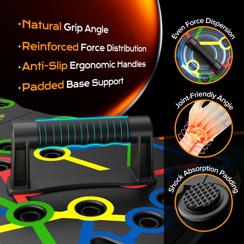 AERLANG Push Up Board, Portable Multi-Function Foldable Push Up Bar,