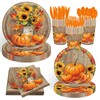 140Pcs Fall Thanksgiving Party Supplies Tableware Set for 20 Guests,