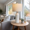 USumkky 24" Modern Ceramic White Bedside Lamp Set of 2