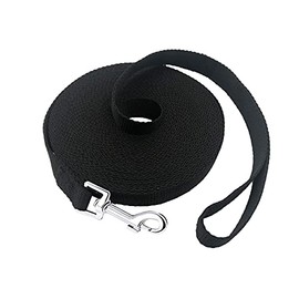 PETGOGO 15ft 20ft 30ft 40ft 50ft Long Dog/Puppy Lead Obedience Recall Training Dog Leashes for Small Medium Dogs Camping, Training, Play, or Backyard (30 FT, Black)