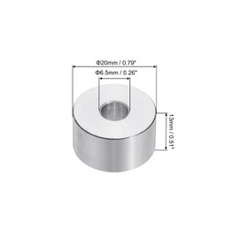 PATIKIL M6 Aluminum Spacers, 6pcs 1/4" x 3/4" Round Metal Spacers for 1/4 or M6 Screw Bolts, Unthreaded Standoff Bushing 0.5"L, 6.5x20x13mm