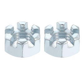 QUARKZMAN 5/8-11 UNC Hex Slotted Nut Grade 6.8 Zinc Plated Carbon Steel Hex Nuts Good for Machine Repair - Silver, Pack of 2