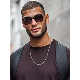 Prosteel Curb Chain Necklace Men's Classic 3/6/9/12 mm Wide Cuban Link Chain Men's Hip-Hop Chain Necklace for Men Boys Stainless Steel 18 Carat Gold-Plated 36/46/51/55/61/66/71/76 cm, Stainless Steel