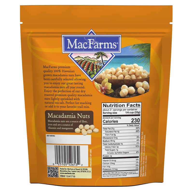 Macadamia Nuts | MacFarms Dry Roasted Macadamia Nuts 24 OZ