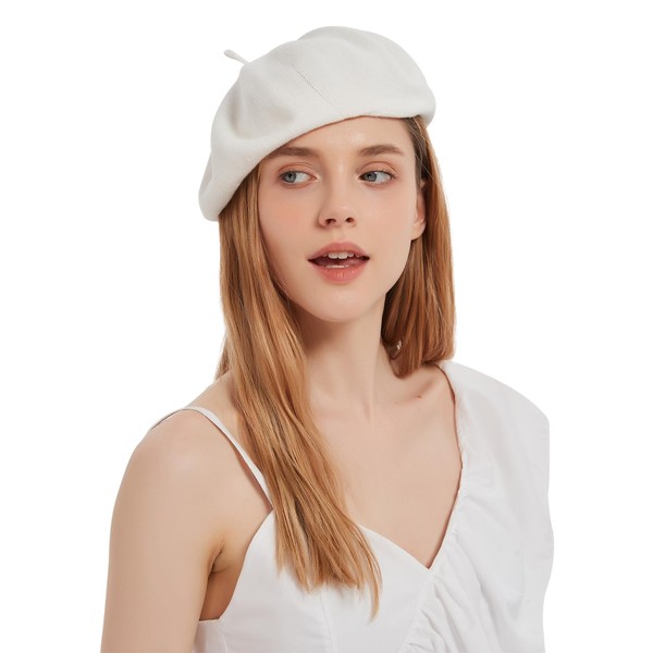 ZARSIO Cotton French Beret Hat Summer Knitted Soft Thin Beret
