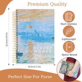 Eastrise Wirebound Spiral B5 Notebook,The Notebook Features a Waterproof Painting Pvc Hardcover Notepad,Suitable for Women,Men,Work,Office,And School 300 Pages/150 Sheets(Sunrise)